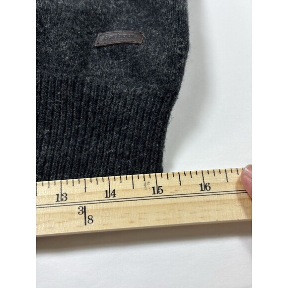 Barbour Wool Quarter Zip Sweater Dark Grey Large Zipper Long Sleeve Pullover - Picture 7 of 9